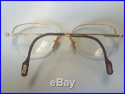 Vintage 100% Authentic Cartier Gold Platinum Frame Eyeglasses France Very Rare