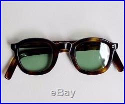 Vintage 1940s French eyeglasses dark amber classic frame Handmade in France