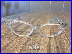 Vintage 1950's Selecta France Woman's Cat Eye Eyeglass Frames NOS RARE Blue