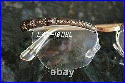Vintage 1950s Amor Lunettes Eyeglasses Frames Paris France NOS Cat eye jeweled