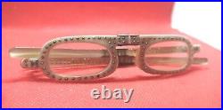 Vintage 1950s Folding AB Rhinestones Eye Glasses