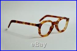 Vintage 1950s French Eyeglasses Thick Crown Panto Keyhole Bridge Made In France