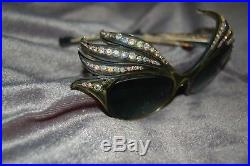 Vintage 1950s Unique! Cat Eyes Eyeglasses With Rhinestones Made in France