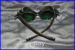 Vintage 1950s Unique! Cat Eyes Glasses With Rhinestones Made in France
