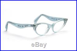 Vintage 1950s cat eye eyeglasses mod Suzette Decor in velvet Blue 44-20 mm EG35