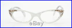 Vintage 1950s cateye eglasses Selecta Margaret Decor pearl-white 44-20 #EG 1-4