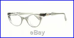 Vintage 1950s cateye eyeglasses Selecta Bijou Smoke on Crystal 46-24mm #EG 1-3