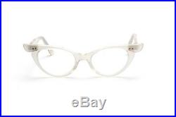 Vintage 1950s cateye eyeglasses Selecta Bijou Velvet Silver 46-20mm #EG3