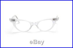 Vintage 1950s cateye eyeglasses Selecta, Bijou in velvet silver 46-22 mm #EG32