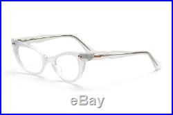 Vintage 1950s cateye eyeglasses Selecta, Bijou in velvet silver 46-22 mm #EG32