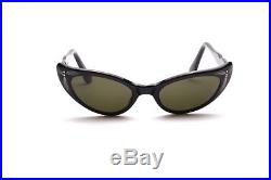 Vintage 1950s pointy cat eye sunglasses by SELECTA ROSETTE black 46-22mm SG10