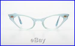 Vintage 1950s pointy cateye eyeglasses by Selecta Mod. Colette velvet blue 44-24