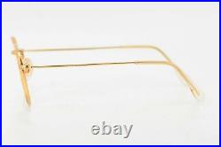 Vintage 1960s Eyevan Gold Square 12KGF Glasses Frames Made in France 48-20