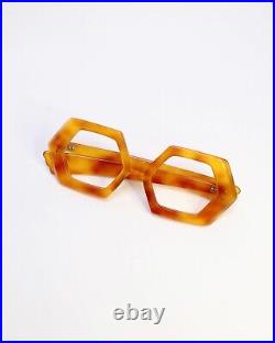 Vintage 1960s Frame France Hexagonal Eyeglasses Sunglasses