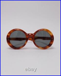 Vintage 1960s French Thick Round Sunglasses Frame France rare