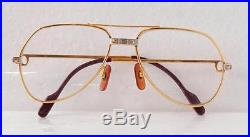 Vintage 1980's CARTIER SANTOS Sunglasses Eyeglasses Lunettes Gold Plated Frame