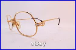Vintage ©1989 24K gold filled eyeglasses frames Cartier Paris 56-17. 135 E069341