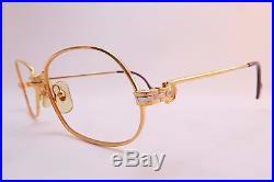 Vintage 1989 CARTIER PARIS 24K gold filled eyeglasses frames Size 54-17 France