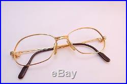 Vintage 1989 CARTIER PARIS 24K gold filled eyeglasses frames Size 54-17 France