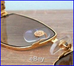 Vintage 1990's Eyeglasses Frame Gold Wood Men case & cloth Mint Flawless