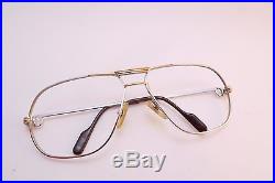 Vintage 1998 CARTIER PARIS 24K white gold filled eyeglasses frames Size 62-14