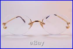 Vintage 24K gold filled Cartier Paris eyeglasses frames rimless serial 2505431