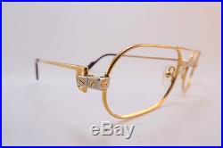 Vintage 24K gold filled eyeglasses frames Cartier Paris 55-20. 140 sl# 202933