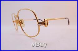Vintage 24K gold filled eyeglasses frames Cartier Paris 56-18.135 sl # 727221