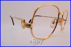 Vintage 24K gold filled eyeglasses frames Cartier Paris France 54-16 135