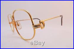 Vintage 24K gold filled eyeglasses frames Cartier Paris France 54-16 135