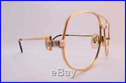 Vintage 24K gold filled eyeglasses frames Cartier Paris Santos Romance 61-18 140