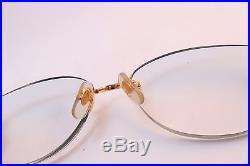 Vintage 24K gold filled eyeglasses frames Cartier Paris rimless 18 130 sl 136810
