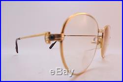 Vintage 24K gold filled eyeglasses frames Cartier Paris set sapphires 55-18. 135