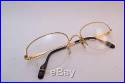Vintage 24K gold filled eyeglasses frames Cartier Paris unworn NOS withcase 53-18