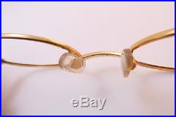 Vintage 24K gold filled eyeglasses frames Cartier Paris wooden arms 53-22 140