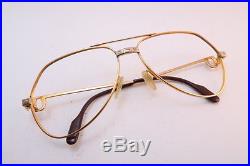 Vintage 24K gold filled eyeglasses frames Cartier Vendome Santos 56-14. 130