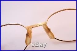 Vintage 24K gold filled & wood eyeglasses frames Cartier Paris 49-20 130B