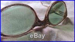 Vintage 40's / 50's Made In France Cat Eye Prescription Frames Marcasite Accent