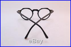 Vintage 40s French acetate black eyeglasses frames keyhole bridge France