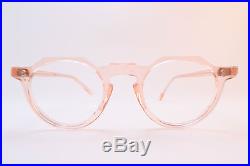 Vintage 40s eyeglasses frames crystal clear pink crown panto handmade France