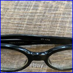 Vintage 50's Rhinestone Swank France Cateye Eyeglass Frame Black