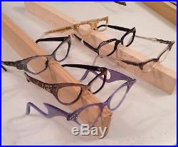 Vintage 50s 60s Cat rhinestone France Glasses Lot eyeglasses Frame 35 Pair