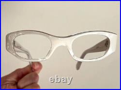 Vintage 50s 60s Pearly White CatEye Unused NOS Deadstock Eyeglass Frame FRANCE