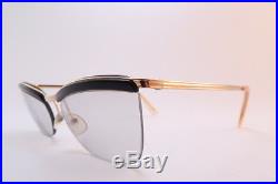 Vintage 50s AMOR gold filled eyeglasses frames black brow detail France
