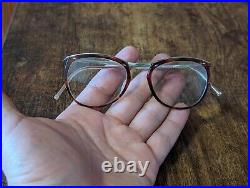 Vintage 50s Amor White Gold Filled Eyeglasses Frame Made In France