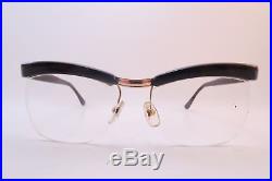 Vintage 50s Amor eyeglasses frames brown acetate gold filled France Ronnie Kray