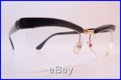 Vintage 50s Amor eyeglasses frames brown acetate gold filled France Ronnie Kray