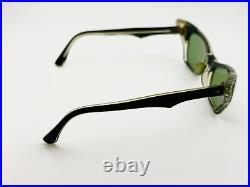 Vintage 50s Black French Cat Eye Eyeglasses Sunglasses France with Rhinestones