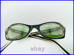 Vintage 50s Black French Cat Eye Eyeglasses Sunglasses France with Rhinestones