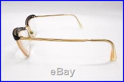 Vintage'50s Rx Eyeglasses Frames Gold Black Brow Line AMOR France 4865